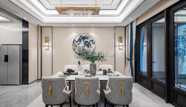 400平米中式風格別墅餐廳裝修效果圖